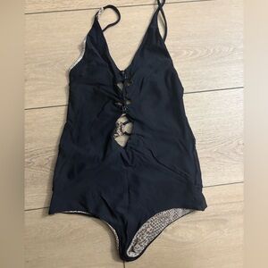 Acacia Swimwear Black Lace-Up Chemise